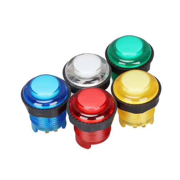 5pcs Arcade Push Buttons Professional LED Illuminated Push Buttons for Game Machine 5V