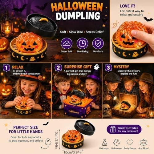 Halloween Ghost Dumpling Squishies Legetøj, Sød Spøgelse Squishy med Dampkoger, Blød Sensorisk Fidget Stressbold til Halloweenfestfavoritter Style 5
