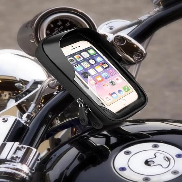 360° Rotatable Phone Holder Motorcycle Waterproof Navigation Bracket Universal Moto Scooter Mobile Phone Support Front Sun Visor Red