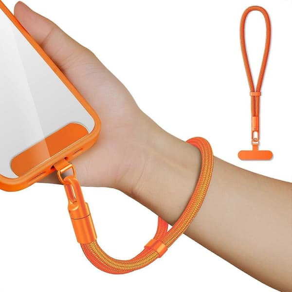 2-pak håndledsrem, universel mobiltelefon multifunktionel patch-snor til kvinder og mænd (sort) Orange