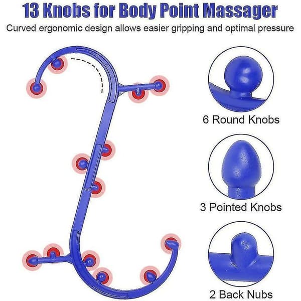 Trigger Point Massager - Comfortable Therapeutic Massage Tool for Self-Massage of Lower Back, Neck, and Shoulders