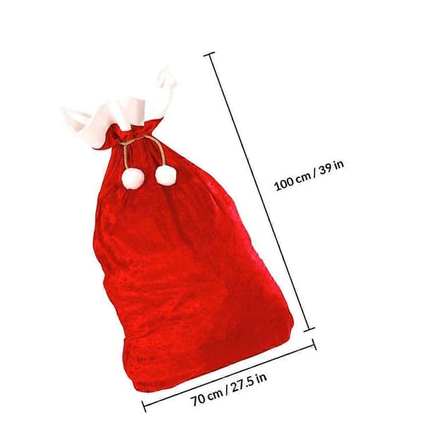 Julepose med snoretræk Julemandens gavepose til opbevaring 1 stk.
