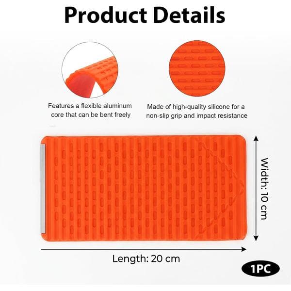 Bärbart hopfällbart telefonställ i silikon (orange), justerbart halkfritt skrivbordsställ är flexibelt och böjbart.
