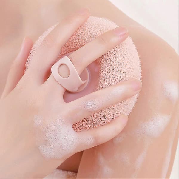 2-i-1 Kroppsskrubbande Badboll Pink