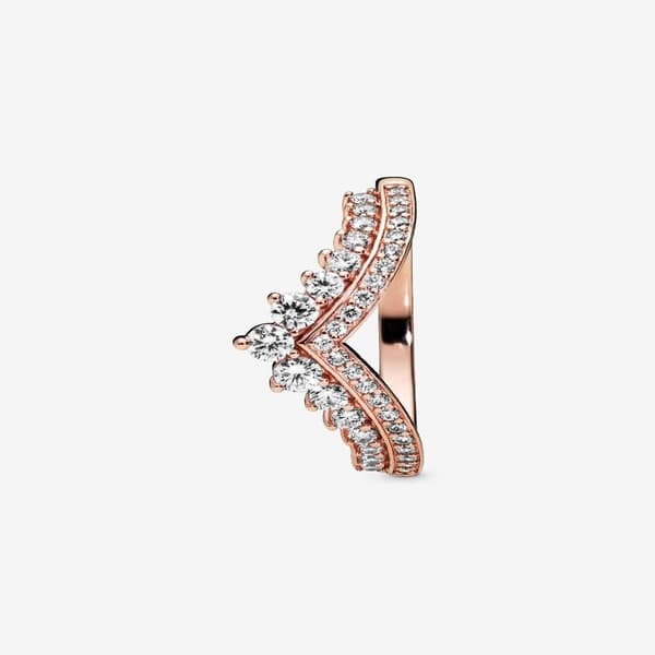 Pandora - Princess Wishbone Ring - 14k rosaguldplettering Circumference: 56mm