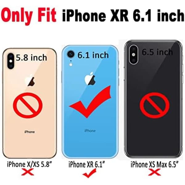 iPhone XR Case 6.1 inch Curly Wave Pattern Transparent Bling Glitter Star Shiny Case Cute Clear Transparent Full Pro