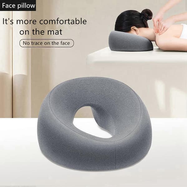 2X Ergonomi Liggande Kudde Memory Foam Huvudstöd Stödkudde Kroppsmassage Ansiktskudde för Skönhetssalong-A Grey