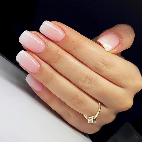 Franska lösnaglar Medium, 24 st Gradient Vit Rosa Franska Lösnaglar
