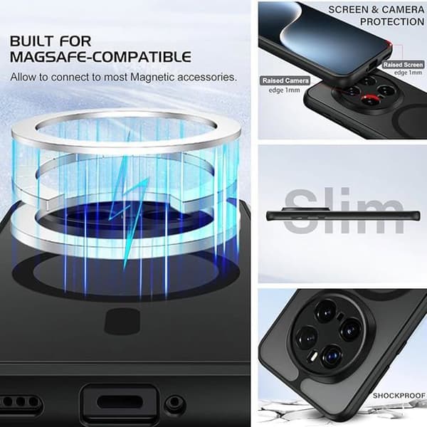 Magnetisk beskyttelsescover til Honor Magic 7 Lite/X9C/X60 Pro (6,78 tommer), MagSafe-kompatibel Honor Magic 7 Honor Magic 7 Noir