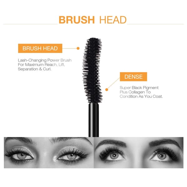 O.TWO.O 3D Mascara Forlengelse Svart Vippe Øyenvippeforlengelse Øyenvipper Børste Skjønnhet Sminke Langvarig Gullfarget Mascara Macara9981