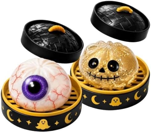 Halloween Ghost Dumpling Squishies Legetøj, Sød Spøgelse Squishy med Dampkoger, Blød Sensorisk Fidget Stressbold til Halloweenfestfavoritter Style 2+style 3