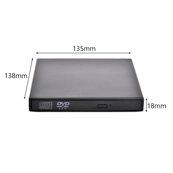 Ekstern DVD/CD-brænder USB 2.0 Slim til computer sort