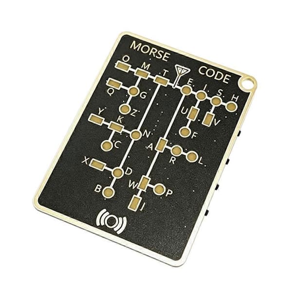 Morse Code Karte Pro, Profesjonell PCB-stil med interaktive LED-er og signaleringsknapper for voksne som lærer morsekode