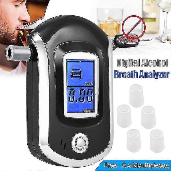 Professionell digital alkoholmätare med LCD-display svart