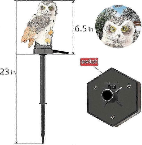 Solar Havelampe til Udendørs Indretning - Ugle LED Natbelysning black