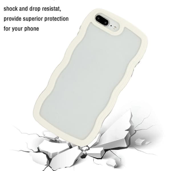 Candy Color Wave TPU Klart PC Telefoncover til 7 Plus / 8 Plus White