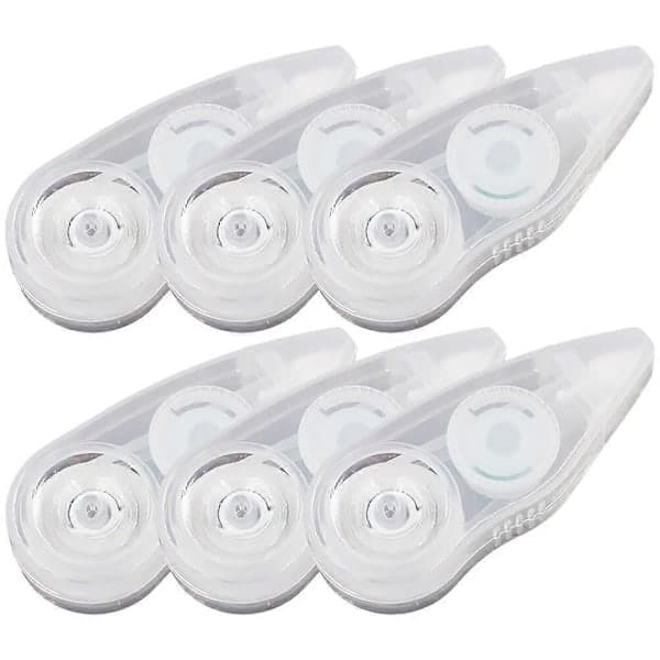 6 Pcs White Tipp-Ex Correction Tapes Students Correction Tapes Transparent Dispenser Correction Tapes