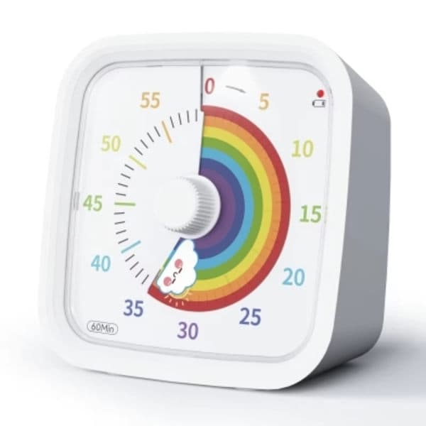 White Rainbow Visual Timer 60min - classroom school for children (YH) 150