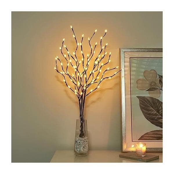 Lys 77 cm 3-pakning gren med 90 LED-grenlys Vanntett adapter