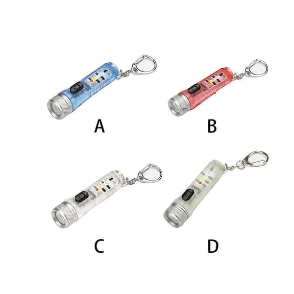 Mini avaimenperä taskulamppu tasku USB-ladattava monikäyttöinen valaisin Fluorescence