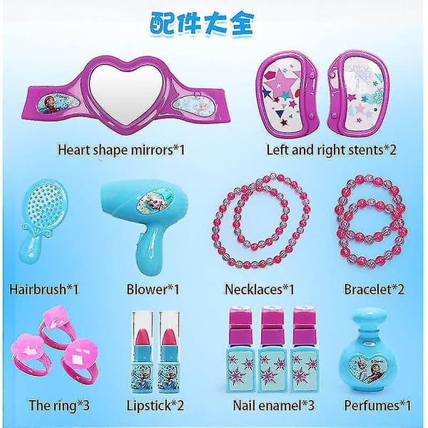Makeupsæt Makeupsæt Legetøj Til Børn Pige Frozen Makeuptaske