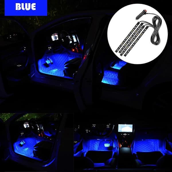 LED Bilfotbelysning Bilinteriör Atmosfär LED RGB Strip Light RGB-LED Biltillbehör för Interiör D One To Two USB