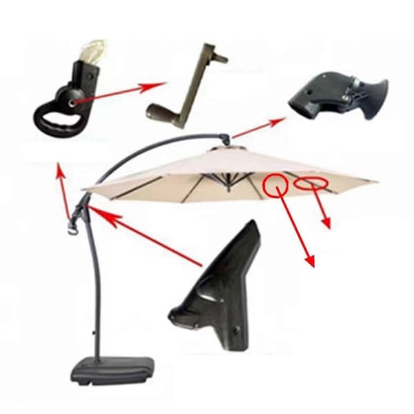 Tilbehør til terrasseparasoll, dekkparasoll til balkong, strand, terrasse Crank handle set multi