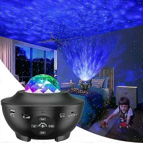 Galaxy Natlampe / Rumlampe Stjerneprojektor med Bluetooth Højttaler