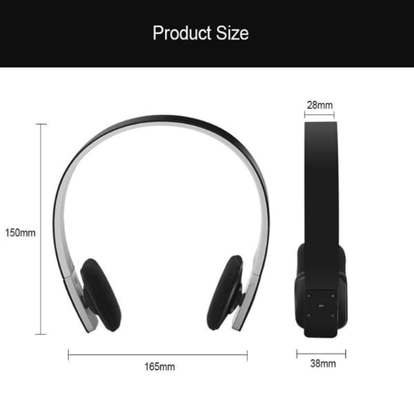 Trådløse hodetelefoner oppladbare over-øret trådløse Bluetooth-hodetelefoner Black