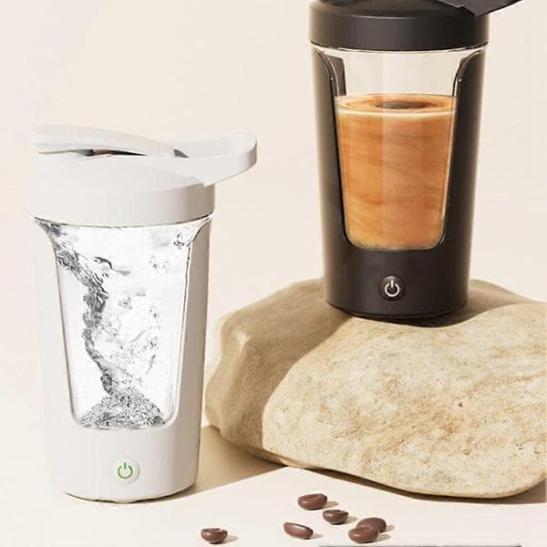 Elektrisk selvomrørende krus USB genopladelig automatisk blandekop til kaffe og mælk sort Ref: 7012