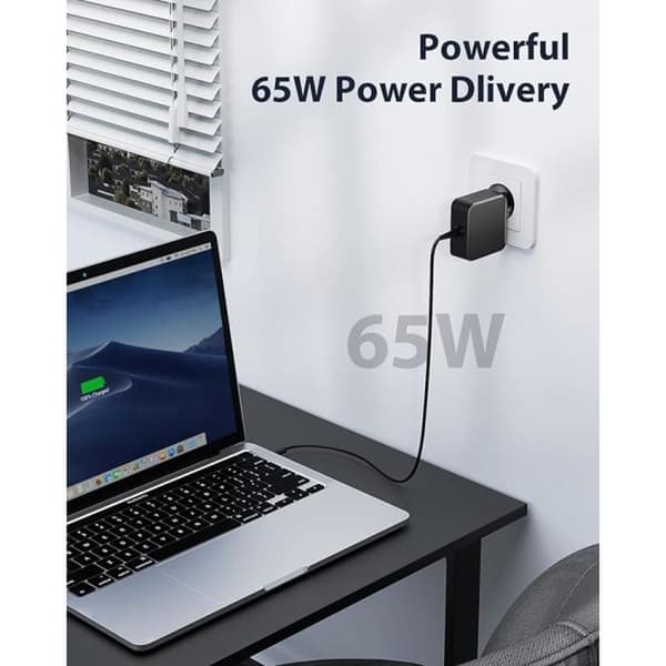 65W USB C-oplader til bærbar computer (1,8 m) til Lenovo Thinkpad ASUS Zenbook