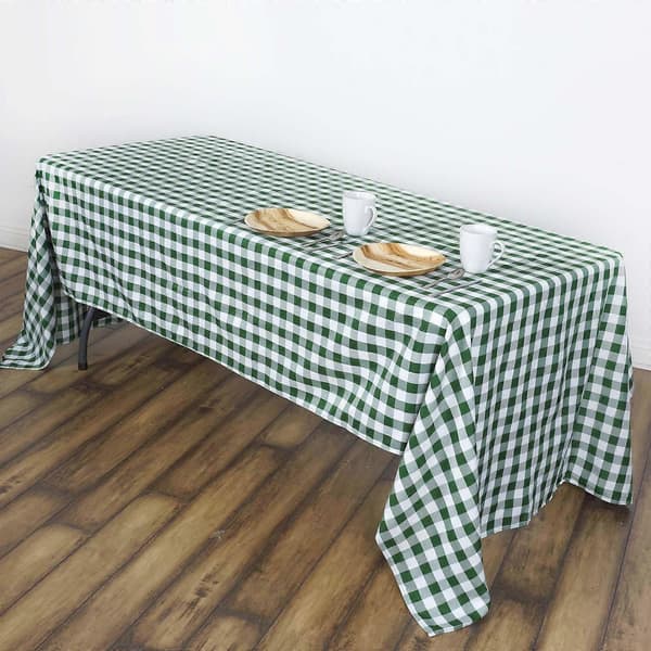 60x102\" Grøn/Hvid Perfekt Picnic Inspireret Ternede Polyester Duge Til Fest Begivenhedsindretning