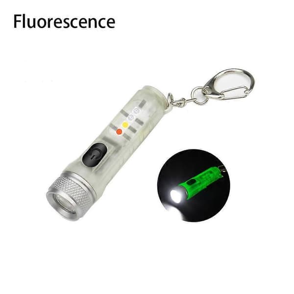 Mini avaimenperä taskulamppu tasku USB-ladattava monikäyttöinen valaisin Fluorescence