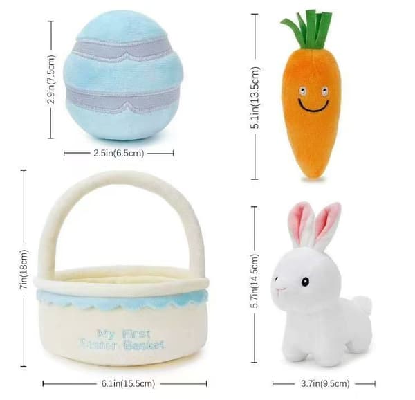 Mjukt påskpresent-set (4 delar): Ägg, morötter och andra tillbehör | Perfekt för påskfirande hemma