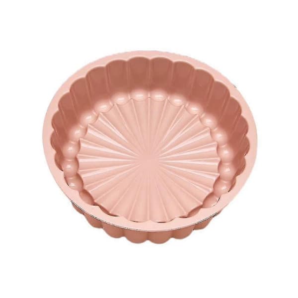 Bageform i silikone, rund kageform, køkkenbageform, kagebrødbageplade Pink