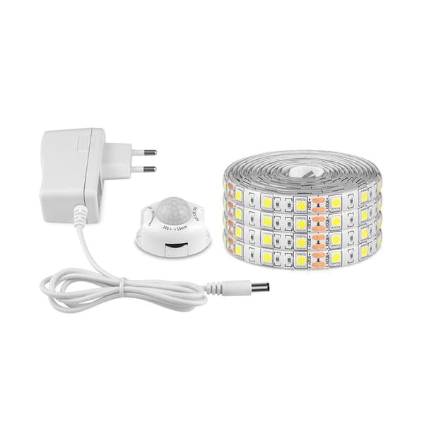 LED-stripe med bevegelsessensor Vanntett LED-stripe Varmhvit belysning med timer for kjøkken under skap og trapper 0.3
