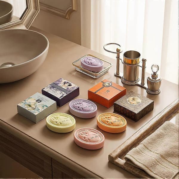 Relief Cameo Såpe Luksuriøs Utskåret Design Rensebar purple One size