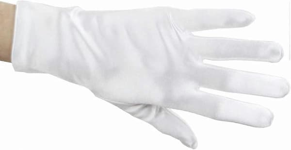SeraphinaT skinnende stretch satengkjolehansker håndleddslengde 2BL hvit