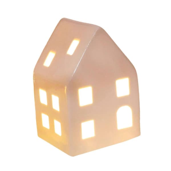 LED-oplyst keramisk dekoration Landskab Oplyst julebyhus Style E Medium