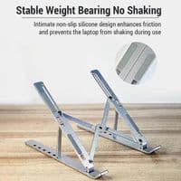 Laptopställ i aluminiumlegering, hopfällbart, justerbart, med lyft- och kylsystem, bärbart.
