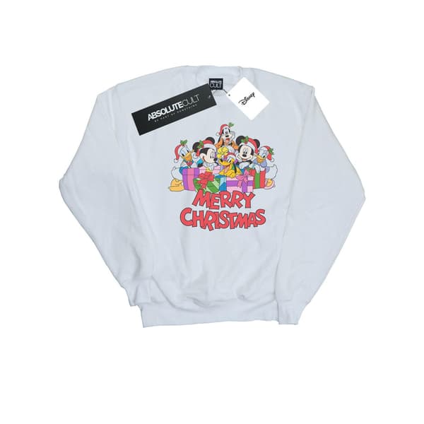 Disney Dame Mickey Mouse og Venner Jule-sweatshirt Hvid White L