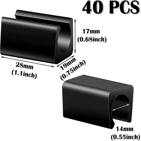 40 Black Chair Leg Caps, Plastic U-shaped Legs