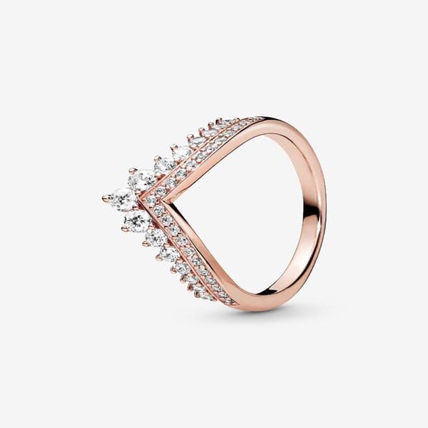 Pandora - Princess Wishbone Ring - 14k rosaguldplettering Circumference: 56mm