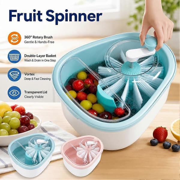 Fruit Cleaner Spinner, Generic Fruit Washer, Fruit and Vegetable Washer Spinner, Fruit Washer Spinner Device Vegetable Cleaner