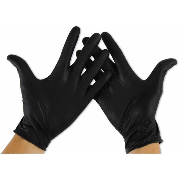 X* Black Compound Nitril-100 Disposable Protective PVC Gloves Black Nitrile Gloves