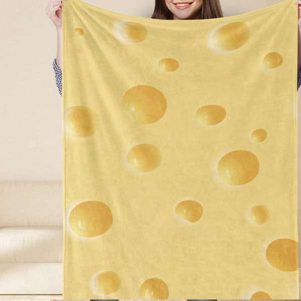 Plaid Klar Madprint Blød Hyggelig Hudvenlig Polyester Soveplaid til Sofa