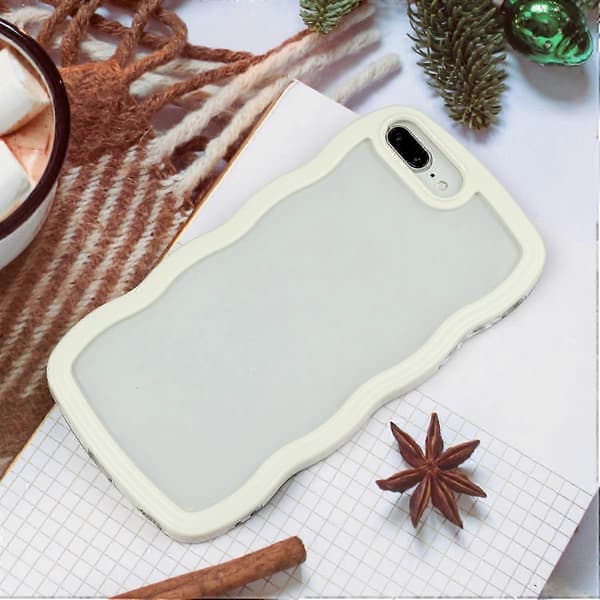 Candy Color Wave TPU Klart PC Telefoncover til 7 Plus / 8 Plus White