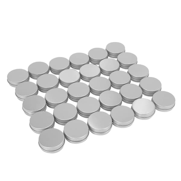 30-pack skruvlock läppbalsamburkar med lock (1 oz) silver