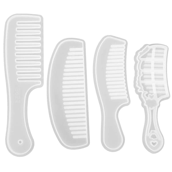 4 stk. silikoneforme til kamfremstilling DIY kamforme kam silikoneforme til hjemmet 21X6cm Som visas