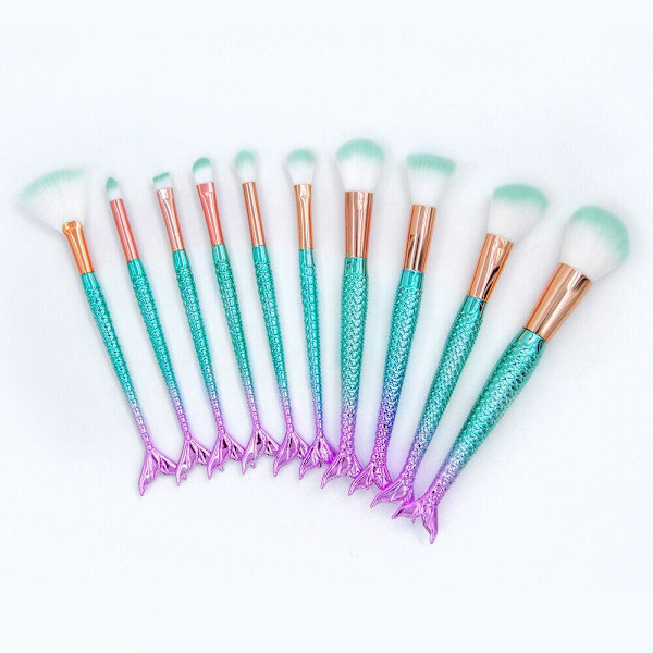 Multicolor Mermaid Makeup Brushes multifärg multicolor